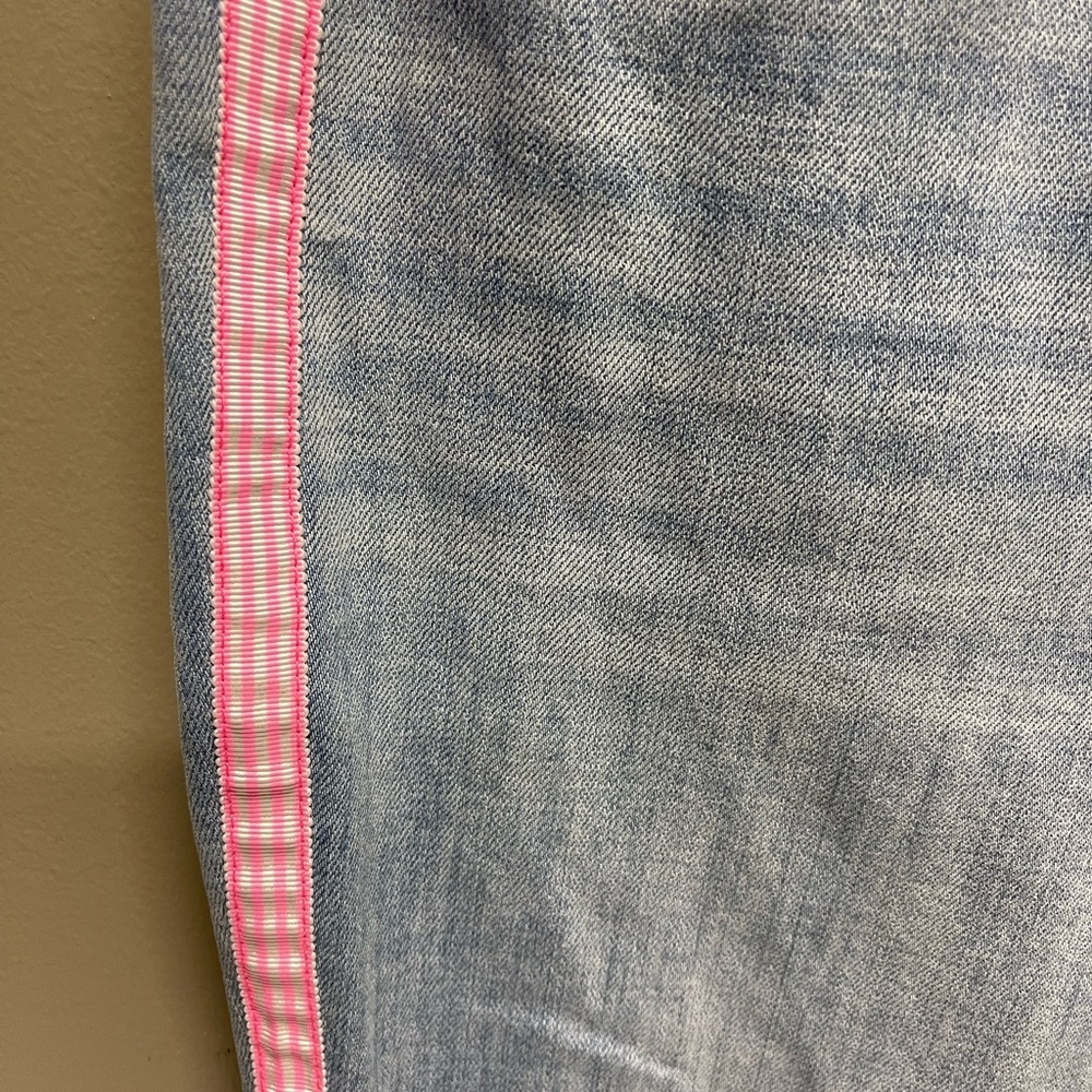 Talbots Light Blue Jeans with Pink Stripes - Picture 3 of 8